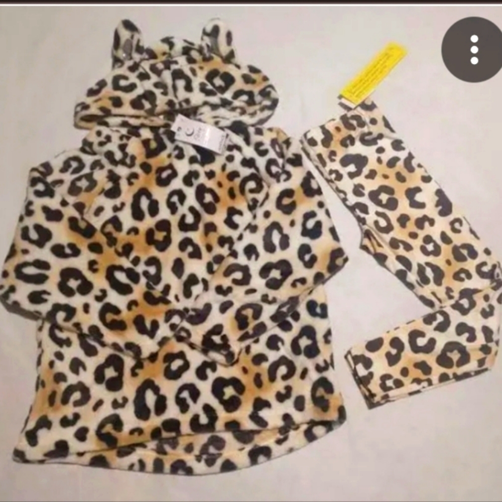 Justice Sleep Leopard Hooded 2 Piece Pajama Set Size  10